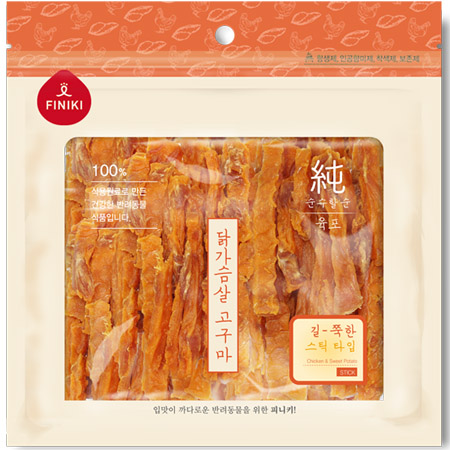 피니키 - 순 육포 닭가슴살 고구마 150g (길쭉한 스틱 타입)