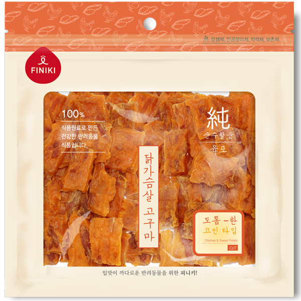 피니키 - 순 육포 닭가슴살 고구마 150g (도톰한 코인 타입)